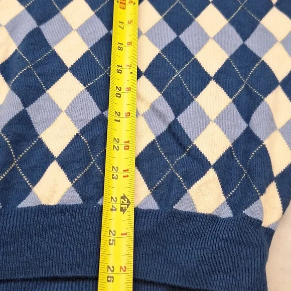 Brooks Brothers 100% Saxxon Wool Argyle Preppy Vest Golf Old Money Sz XL Blue - Picture 6 of 7